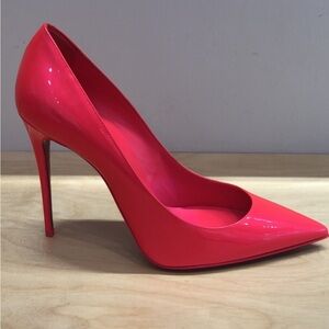 Christian Louboutin Hot Pink Patent Pumps — Classic Red Bottom Heels 38.5